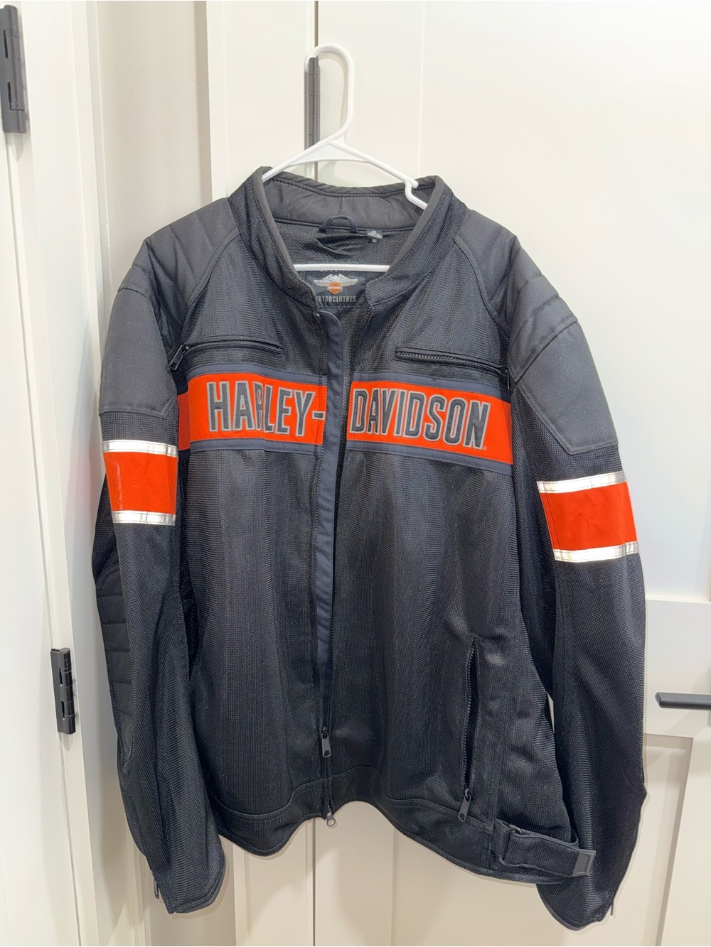 Harley-Davidson Black Jacket with Orange Back Stripe
